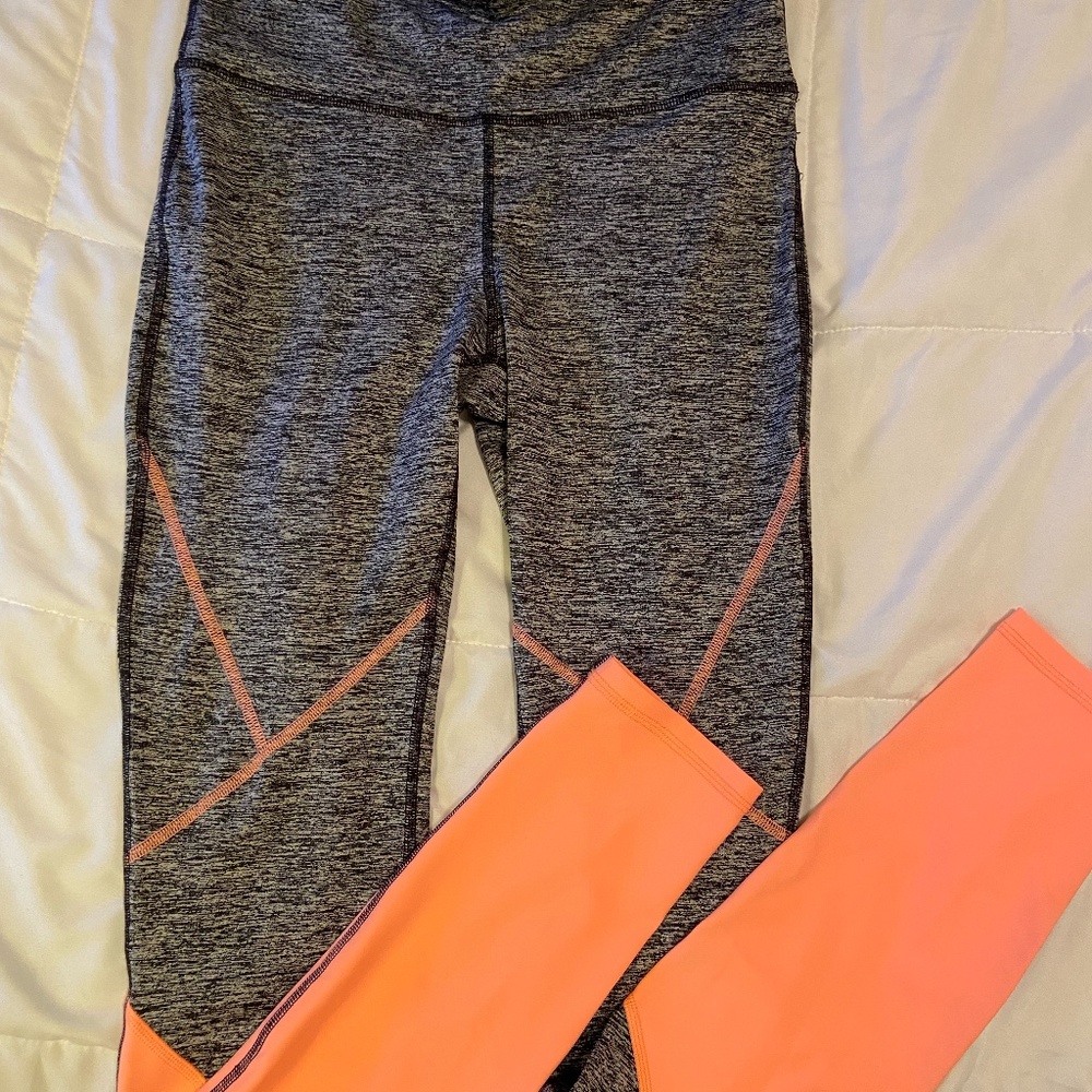 Grey and Hot Pink Workout Leggings